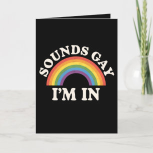 Sounds Gay I'm In Funny LGBTQ Pride Rainbow Letterpress Thank You Card