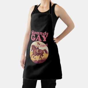 Sounds Gay I'm In Lesbian Western Pride Progress  Apron