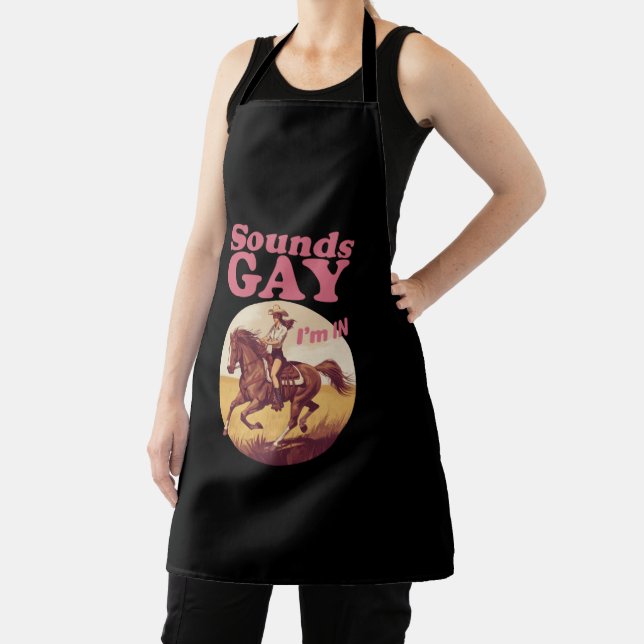 Sounds Gay I'm In Lesbian Western Pride Progress  Apron (Insitu)