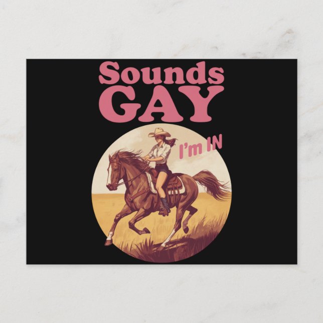 Sounds Gay I'm In Lesbian Western Pride Progress  Postcard (Front)