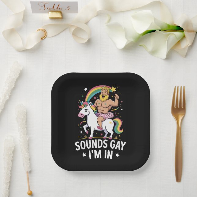 Sounds Gay Im In  Paper Plates (Wedding)