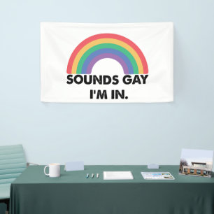 Sounds Gay Im In Rainbow Pride Month Gay Banner