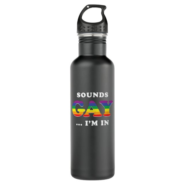 Sounds Gay I'm In  Stainless Steel Water Bottle (Front)
