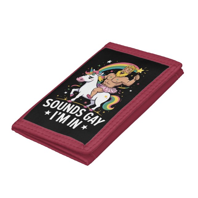 Sounds Gay Im In  Trifold Wallet (Bottom)