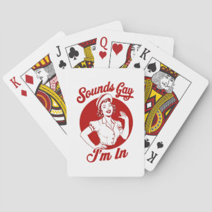 Sounds Gay I'm In Vintage Lesbian Cowgirl Howdy  Poker Cards