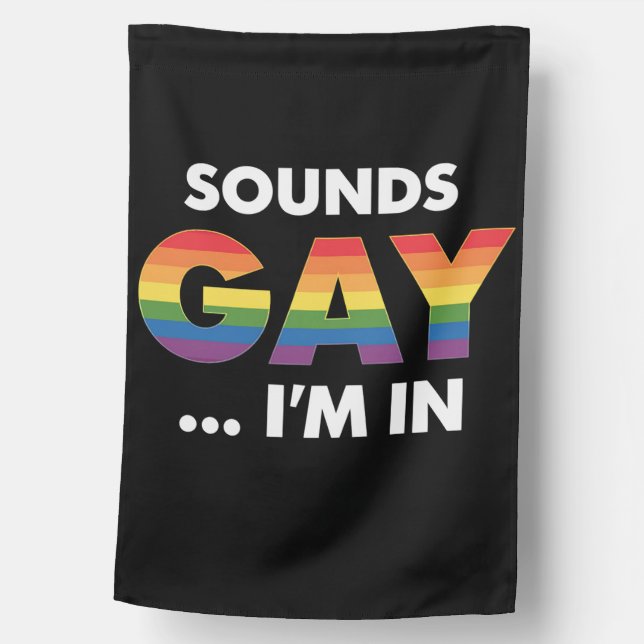Sounds Gay I'm Rainbow LGBTQ Pride House Flag (Front)