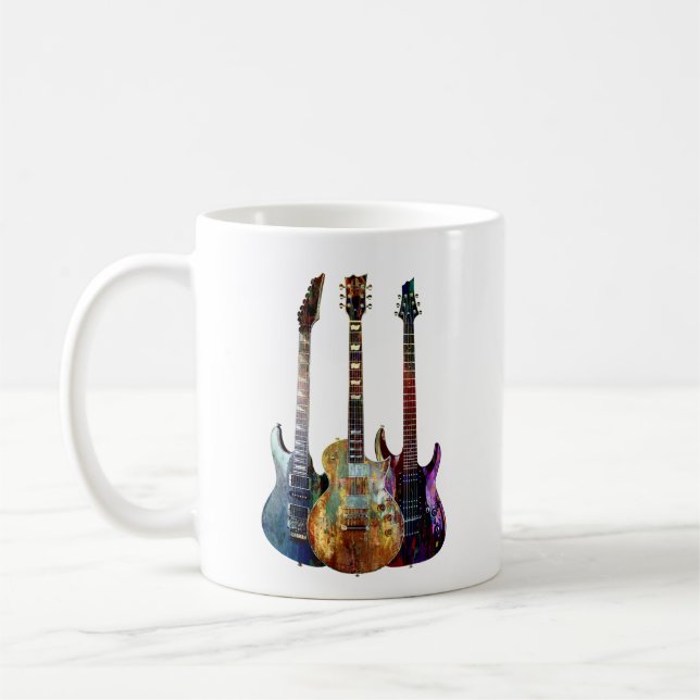 Sounds of music. Colorful guitar Coffee Mug (Left)