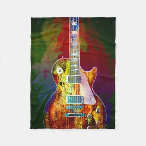 Sounds of music Colorful guitar Fleece Blanket