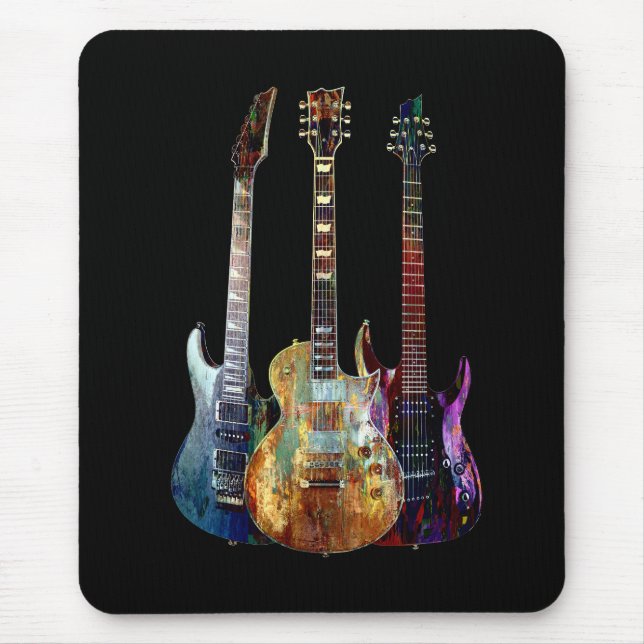 Sounds of music. Colorful guitar Mouse Pad (Front)