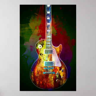 Sounds of music. Colorful guitar Poster