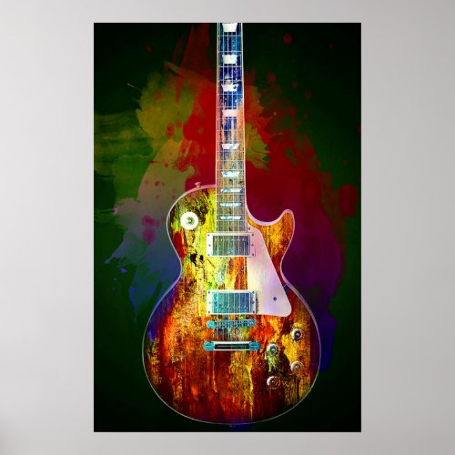 Sounds of music Colorful guitar Poster