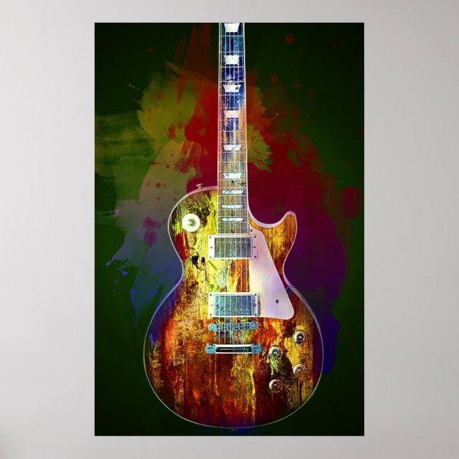 Sounds of music. Colorful guitar Poster (Front)