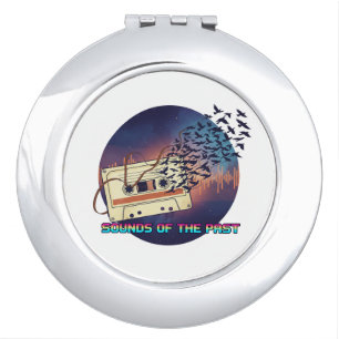 Sounds of the Past Retro 80s Cassette Tape Music Compact Mirror
