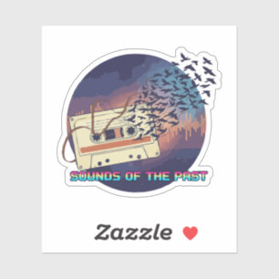 Sounds of the Past Retro 80s Cassette Tape Music Sticker