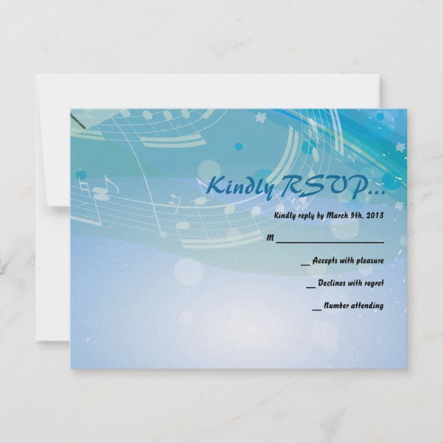 SOUNDS of the PIANO Bat Bar Mitzvah Reply Card (Front)