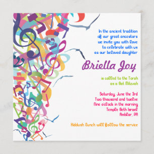 SOUNDS OF THE TORAH Bat Bar Mitzvah Invitation