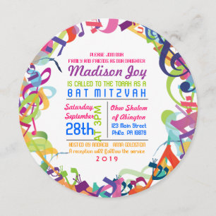 SOUNDS OF THE TORAH Bat Bar Mitzvah Invitation