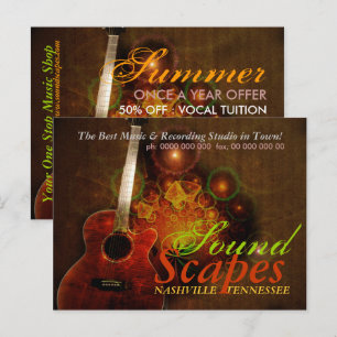 SoundScapes Music Guitar Promotion Postcard