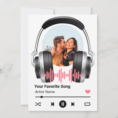 Soundtrack favorite song Valentines photo Card
