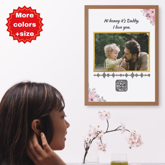 Soundwave Art - Scanable Photo Print Award Plaque (Soundwave art qr code, voice recording gift, qr code gift, sound wave art, memorial voicemail gift, )