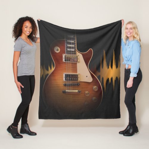 Soundwave Electric Guitar Fleece Blanket