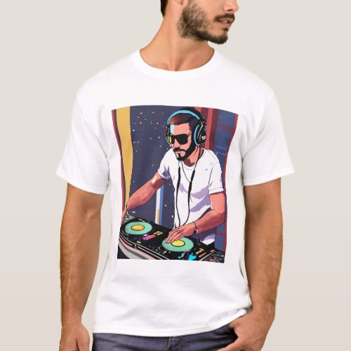 Soundwaves in 3D DJ with Holographic Headphones T T_Shirt