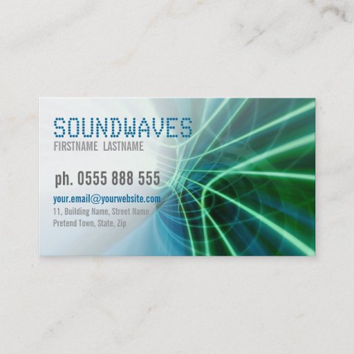 Customizable SOUNDWAVES Scifi Business Card