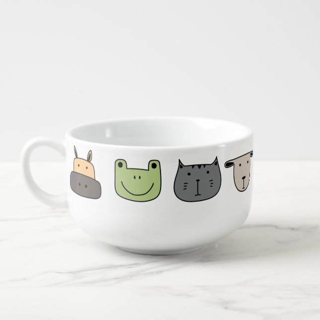 Soup Bowl - Animal Faces (Right)