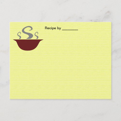 Soup Bowl Recipe Blank Card