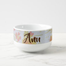 Soup Bowl Watercolor Flowers