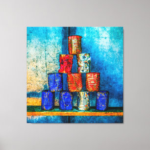 Soup Cans After The Lunch Pop Art Parody Canvas Print