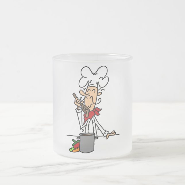Soup Chef T-shirts and Gifts Frosted Glass Coffee Mug (Center)