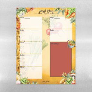 Soup Du Jour 7 Day Blank Meal Planner Magnetic Dry Erase Sheet