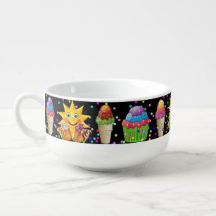 Personalized Ice Cream Bowl –Scoop There it is - Colorful Cereal Mug w –  kenziesboutique1