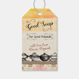 Soup in a jar gift tag recipe directions shabby