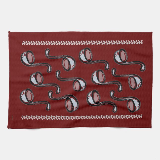 Soup Ladels Towel (cranberry) (Horizontal)