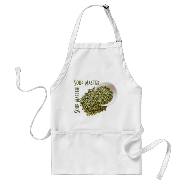 Soup Master Spilled Dried Green Pea Photograph Adult Apron (Front)