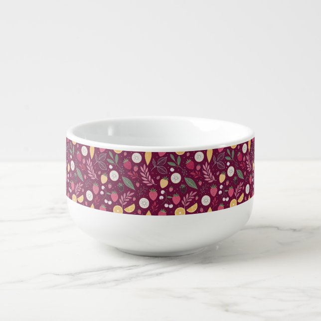 Soup Mug – Deep Plum Fruit Bowl by JoyCrys (Front)