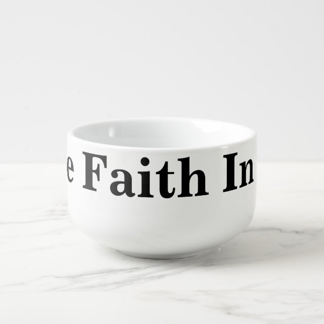 Soup Mug with Holy Bible verse.  (Front)