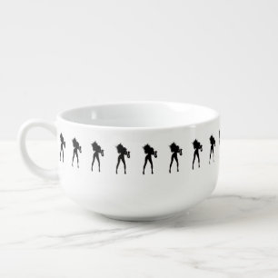 Soup Mug with Saxophone Player Women