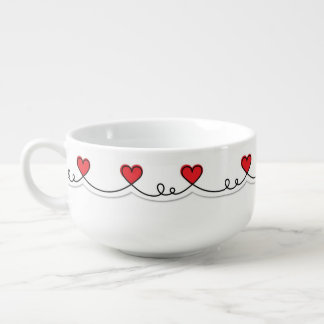 **SOUP MUG** WITH STRING OF ****HEARTS**** SOUP MUG