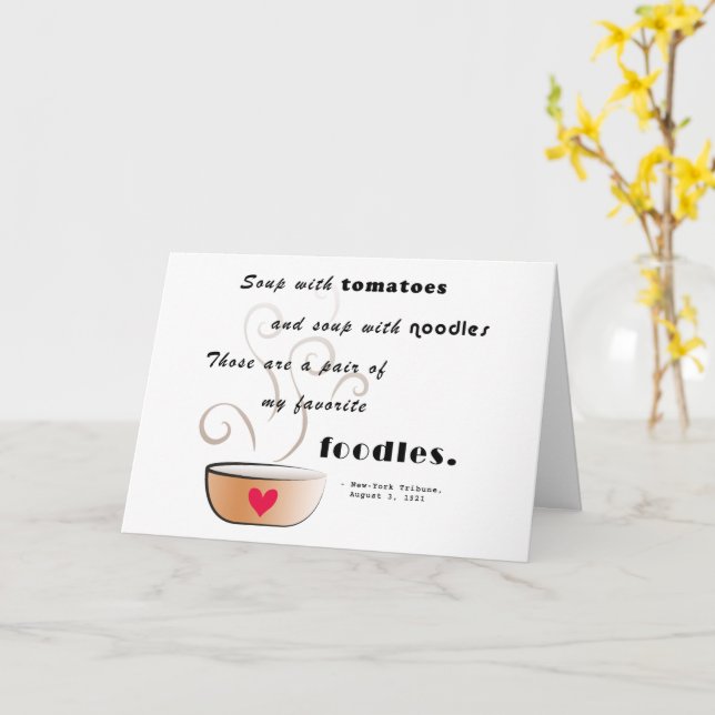 "Soup - my favorite food" All Occasion Blank Card (Yellow Flower)