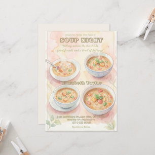 Soup Night Dinner Party Invitations