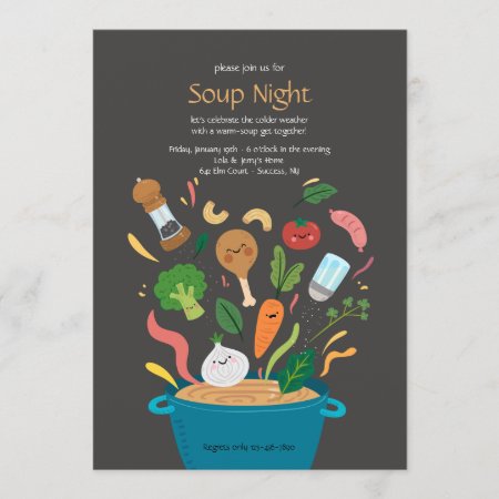 Soup Night Dinner Party Invitations