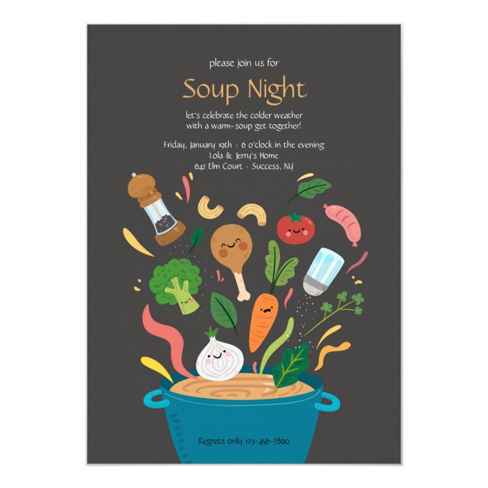 Soup Night Dinner Party Invitations