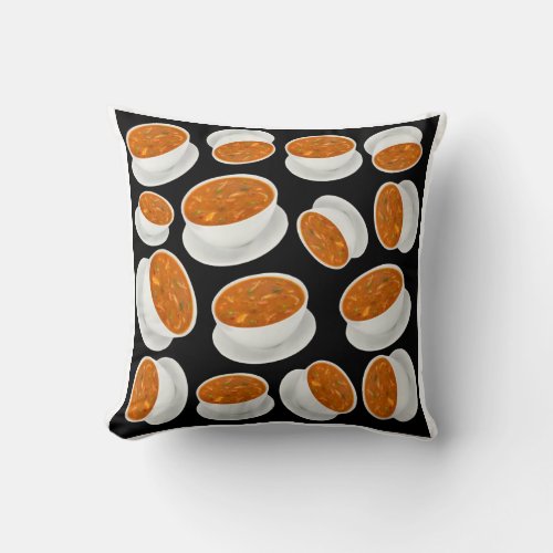 Soup pattern throw pillow