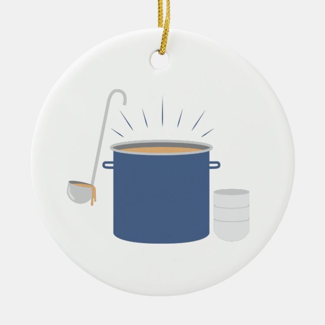 Soup Pot Ceramic Ornament (Front)