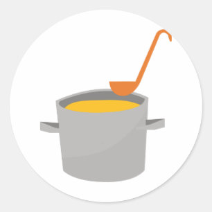 Soup Pot Classic Round Sticker