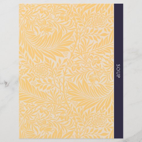 Soup  Recipe Divider  Vintage Gold Floral