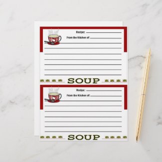 Soup Recipe Pages for Recipe Binder